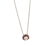 Girocollo oro rosa ciondolo perla e topazi rosa BLISS|bonini-gioielli