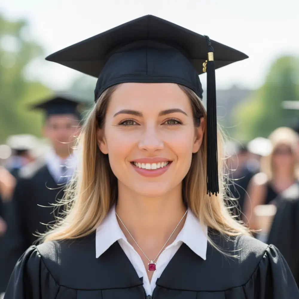 Girocollo Oro Bianco, Rubino e Diamanti COMETE GLB 1680|bonini-gioielli