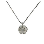 girocollo punto luce a fiore oro e diamanti ct 0,43 F|bonini-gioielli