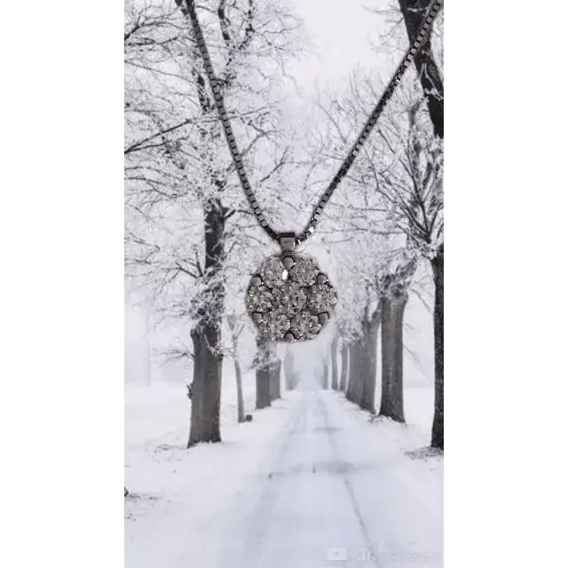 girocollo punto luce a fiore oro e diamanti ct 0,43 F|bonini-goioielli