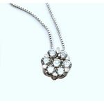 girocollo punto luce a fiore oro e diamanti ct 0,43 F|bonini-gioielli