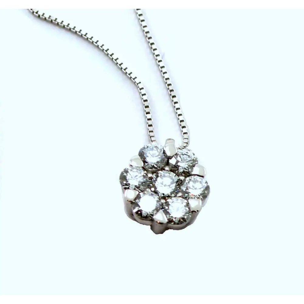 girocollo punto luce a fiore oro e diamanti ct 0,43 F|bonini-gioielli