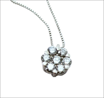 Girocollo Punto Luce Fiore in oro bianco con diamanti scintillanti