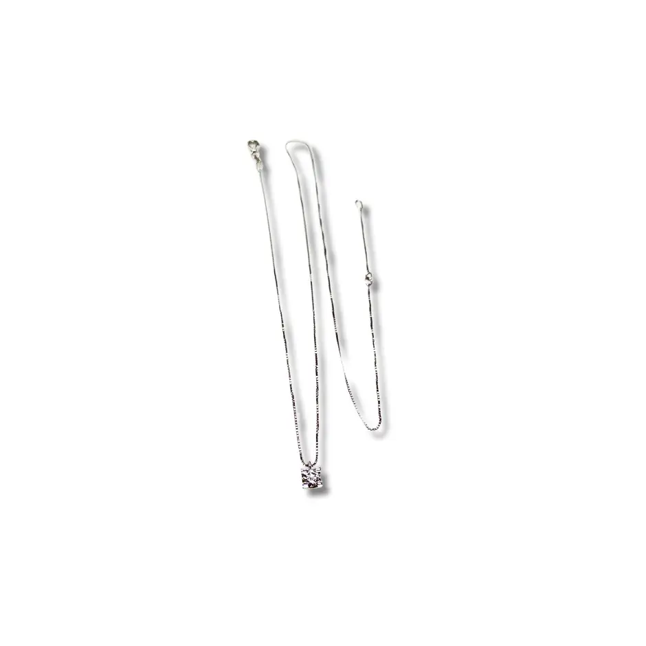 Girocollo punto luce oro bianco e diamante ct 0,22 VS F - Gioielleria Bonini