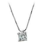 girocollo punto luce oro bianco e diamante ct 0,30 F|bonini-gioielli