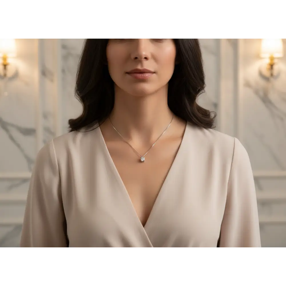 Girocollo punto luce oro Diamante ct 0,14|bonini-gioielli