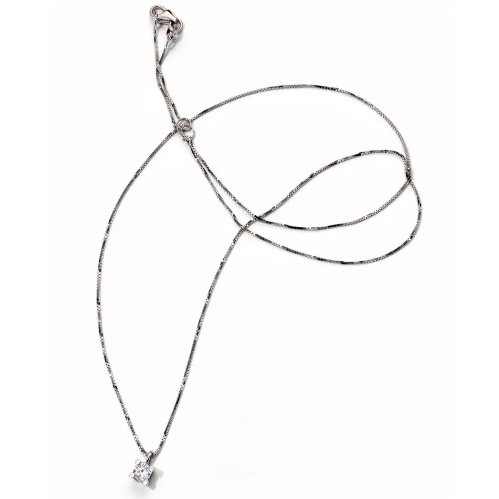 Girocollo punto luce oro Diamante ct 0,14|Bonini-gioielli