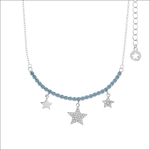 Girocollo Tennis Argento COMETE con stelle e pietre blu