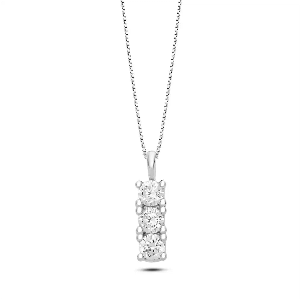 Girocollo Trilogy Oro Bianco e Zirconi Ambrosia AGZ 341|bonini-gioielli