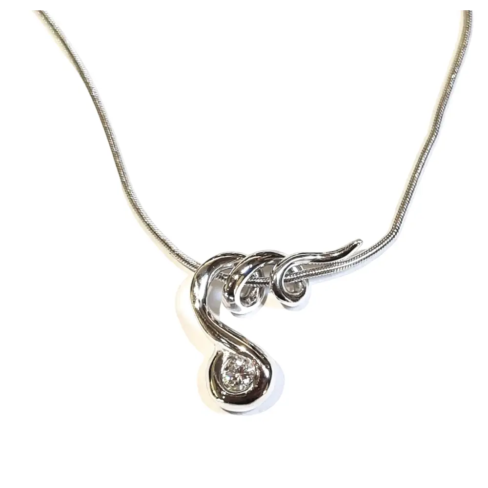 Girocollo UNOAERRE punto luce platino e diamante - Gioielleria Bonini