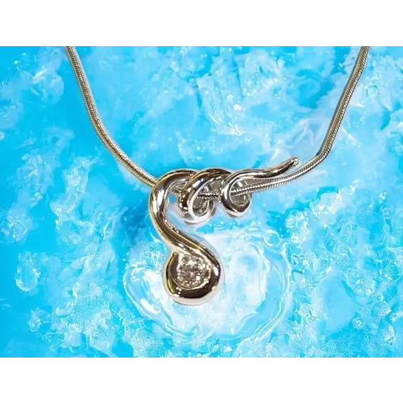 Girocollo UNOAERRE punto luce platino e diamante - Gioielleria Bonini