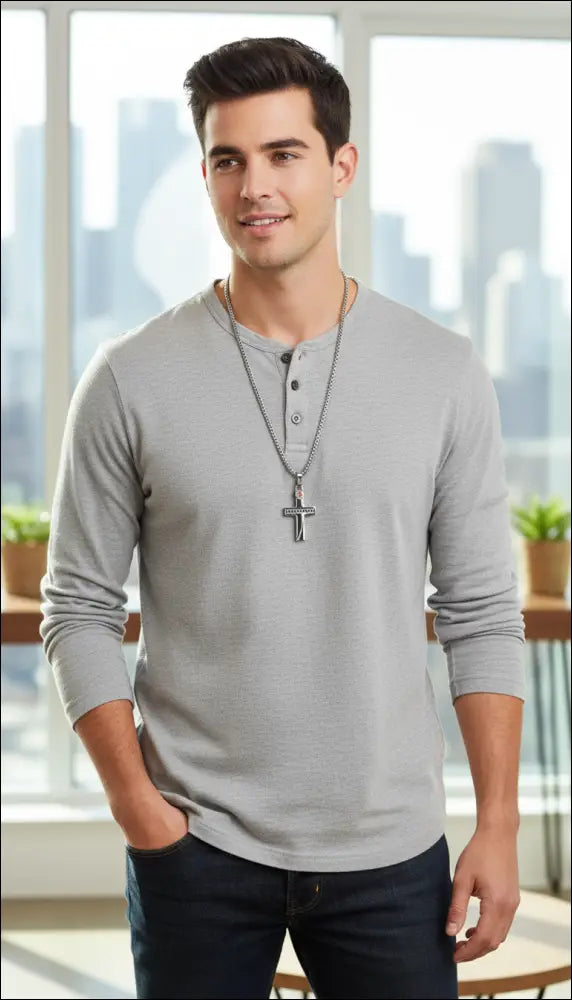 Girocollo uomo COMETE acciaio con croce Zip UGL 521|bonini-gioielli