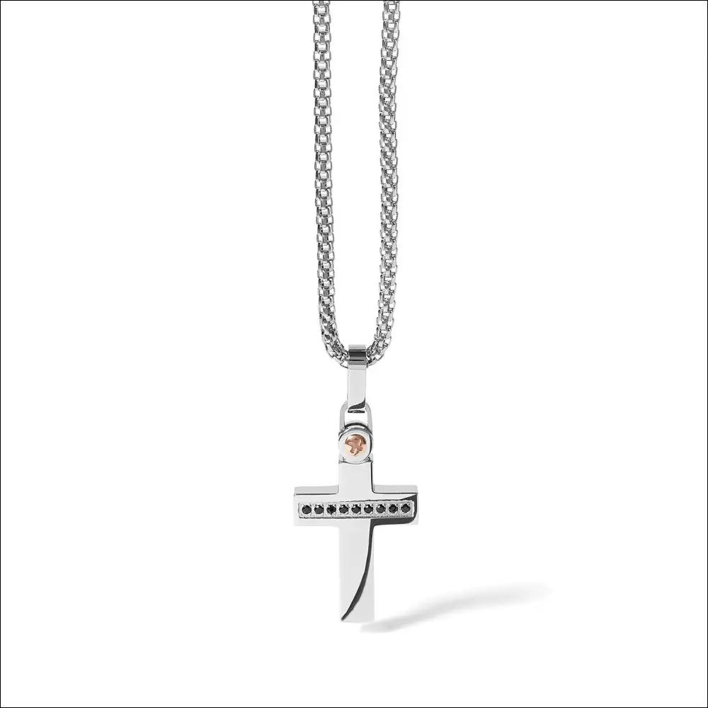 Girocollo uomo COMETE acciaio con croce Zip UGL 521 - collana
