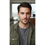 Girocollo uomo COMETE acciaio con croce Zip UGL 521|bonini-gioielli