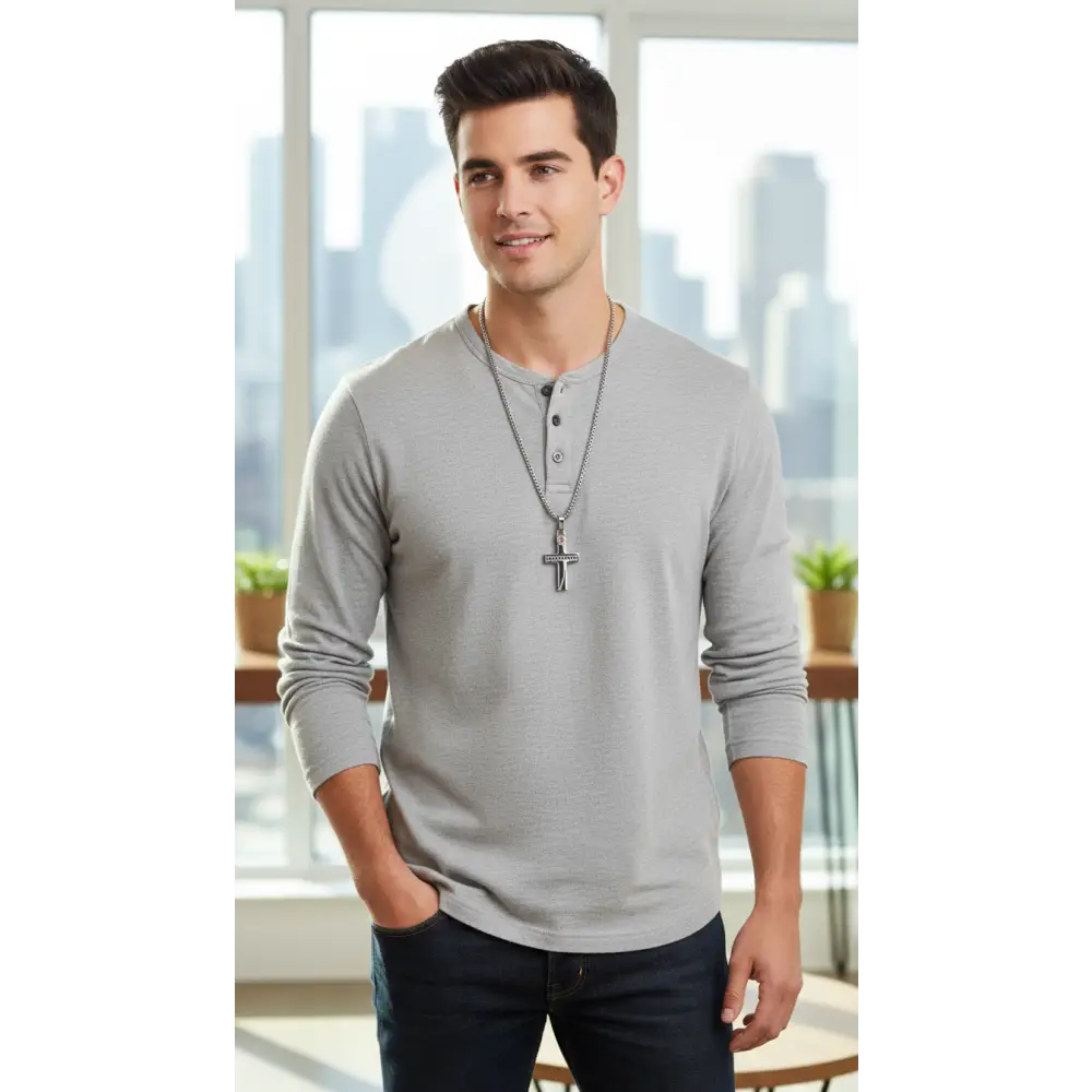 Girocollo uomo COMETE acciaio con croce Zip UGL 521|bonini-gioielli