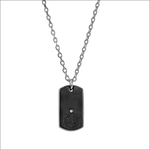 Girocollo uomo COMETE Acciaio Navy UBR 758 con ancora e diamante nero