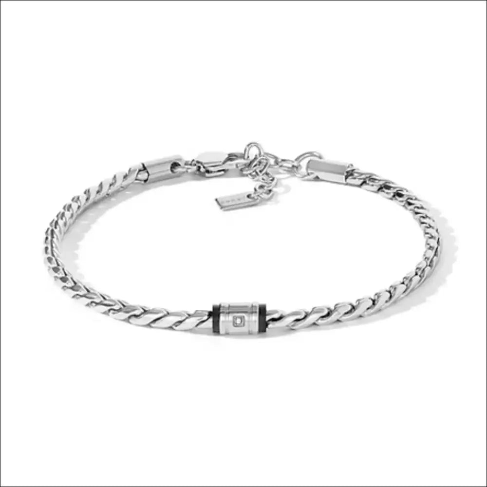 Bracciale Uomo Comete acciaio, PVD nero e diamante UBR 1320|bonini-gioielli
