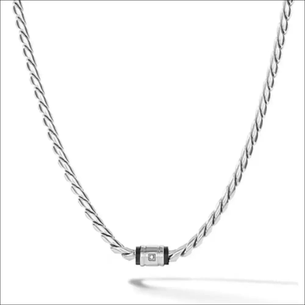 Girocollo Uomo Comete acciaio, PVD nero e diamante UGL 774-parure con-bracciale UBR1320|bonini-gioielli