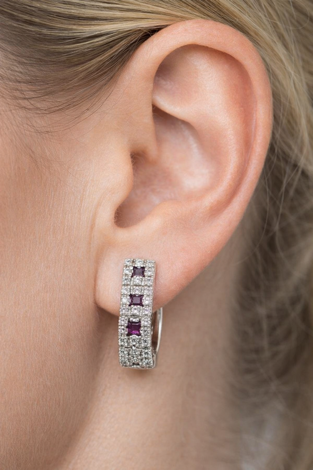 Orecchini Oro Diamanti e Rubini Feeling di Salvini|bonini-gioielli