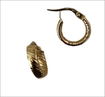 Orecchini a cerchio Oro Giallo 750/1000 martellati con gancio classico