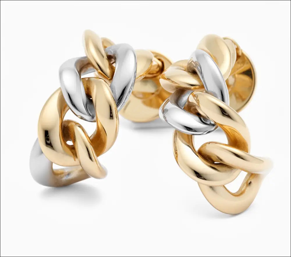 Orecchini maglia inglese Oro Giallo e Bianco 750/1000 UNOAERRE|bonini-gioielli