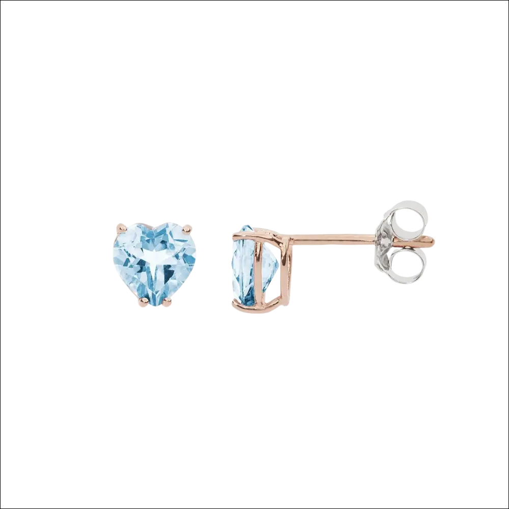 Orecchini a cuore in topazio azzurro e oro rosa COMETE