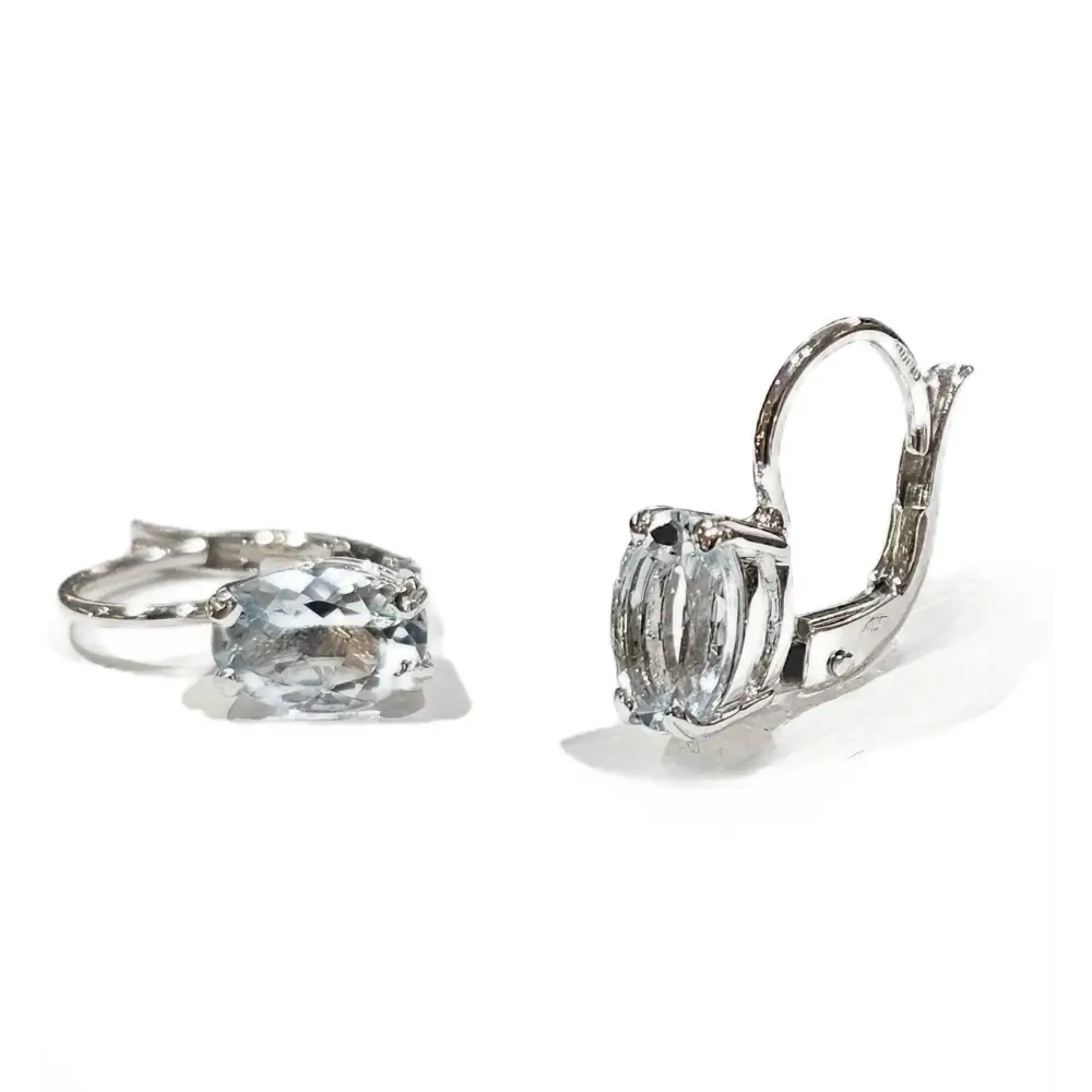 orecchini acquamarina oro bianco a monachella - Gioielleria Bonini