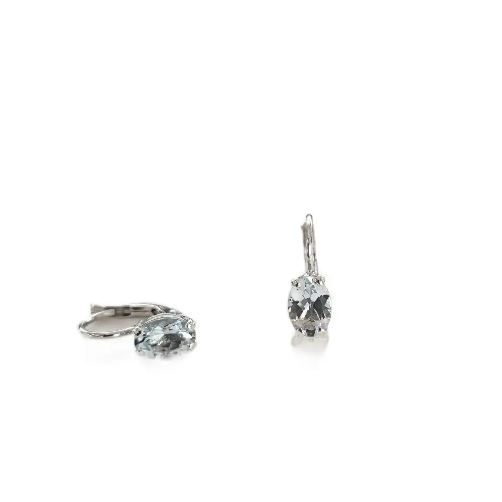 orecchini acquamarina oro bianco a monachella - Gioielleria Bonini