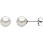 Orecchini Akoya Oro Bianco con perle di coltura bianche e supporti in argento