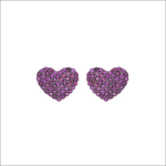 Orecchini argento con cuore zirconi AAO 239 AMBROSIA con gemme viola a forma di cuore