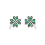 Orecchini Ambrosia argento quadrifoglio con zirconi verdi e pietre verdi