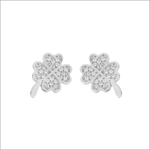 Orecchini AMBROSIA argento quadrifoglio con cristalli zirconi brillanti|bonini-gioielli