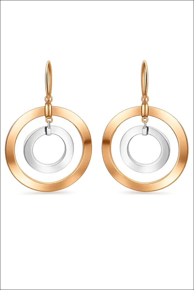 Orecchini Cerchi Oro Rosé e Bianco 375/1000 UNOAERRE|bonini-gioielli