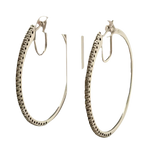 Orecchini cerchio oro bianco e diamanti con gemme brillanti per donna