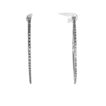 Orecchini cerchio oro bianco e diamanti con luce scintillante