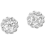 Orecchini COMETE Oro e Diamanti Punto Luce ORB 873 con diamante centrale e design a intreccio