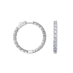 Orecchini COMETE a cerchio in Argento e Zirconi Glamour|bonini-gioielli