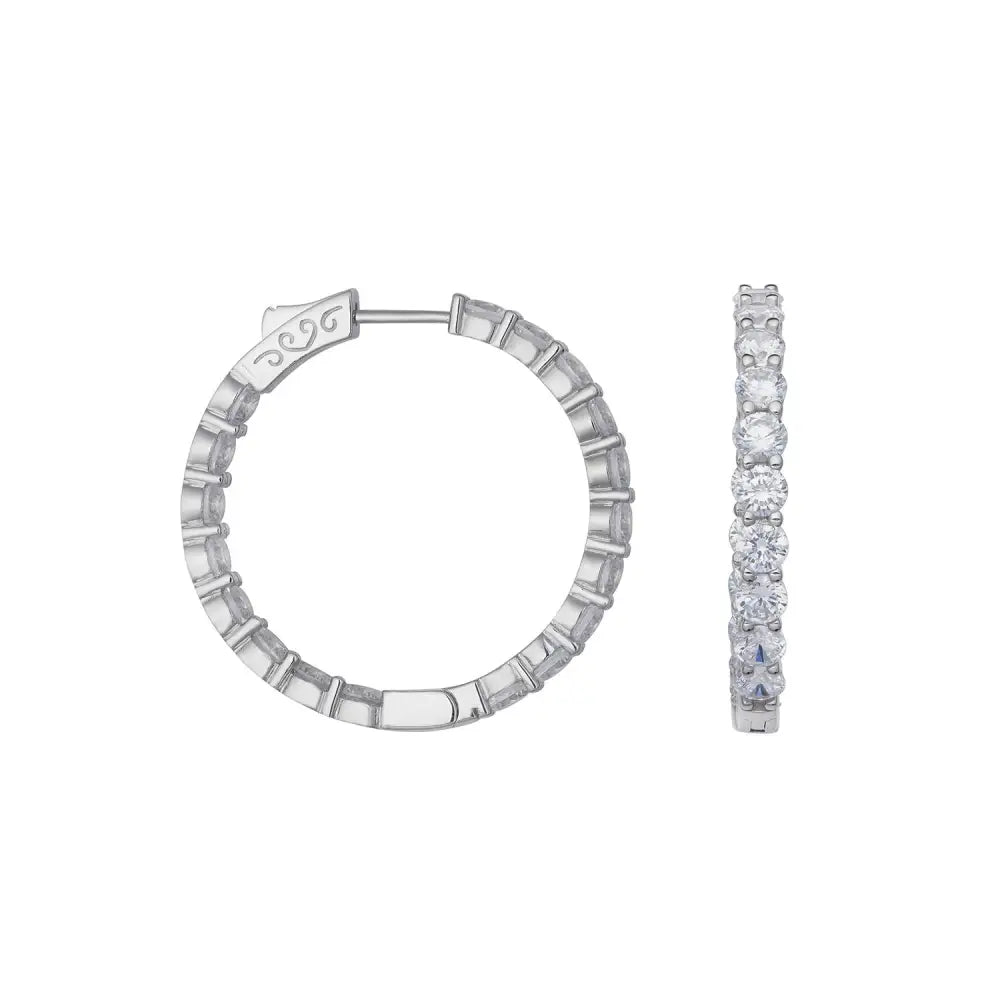 Orecchini COMETE a cerchio in Argento e Zirconi Glamour|bonini-gioielli