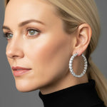 Orecchini COMETE a cerchio in Argento e Zirconi Glamour|bonini-gioielli