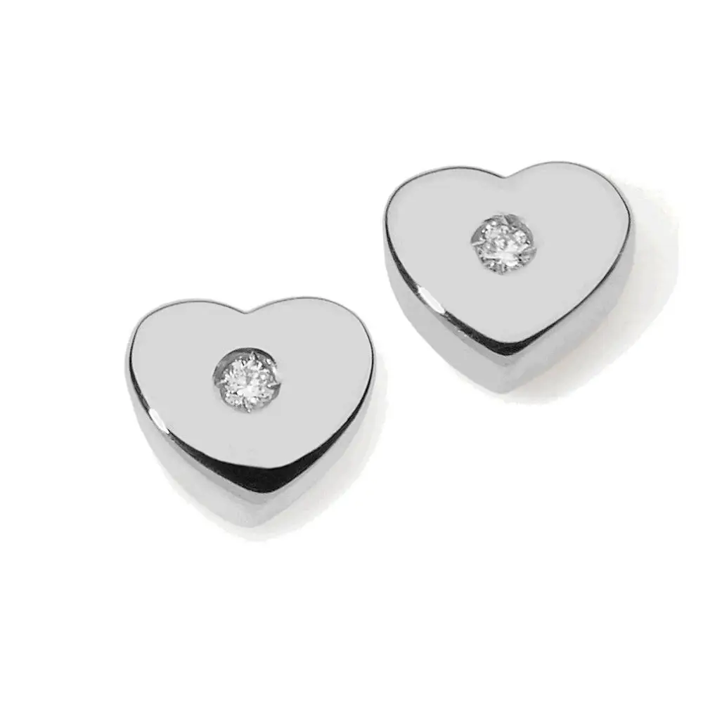 orecchini cuore oro bianco e diamanti COMETE ORB 801|bnini-gioielli