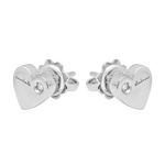 Orecchini Cuore Oro Bianco e Diamanti Salvini con cuori in argento e diamanti