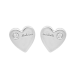 Orecchini Cuore Oro Bianco e Diamanti Salvini con cuore in argento e diamanti