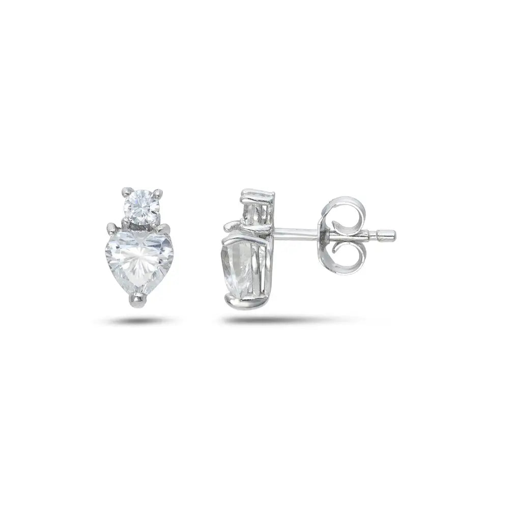 Orecchini cuore zirconi AMBROSIA AOZ 531 - Gioielleria Bonini