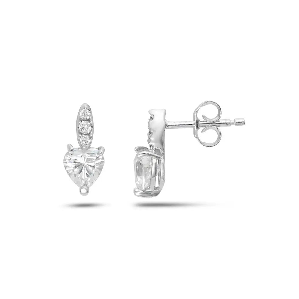 Orecchini cuore zirconi AMBROSIA AOZ 532 - Gioielleria Bonini