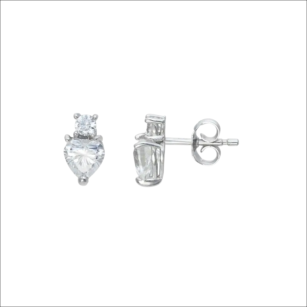 Orecchini a cuore Ambrosia AOZ 531 in oro bianco con zirconio