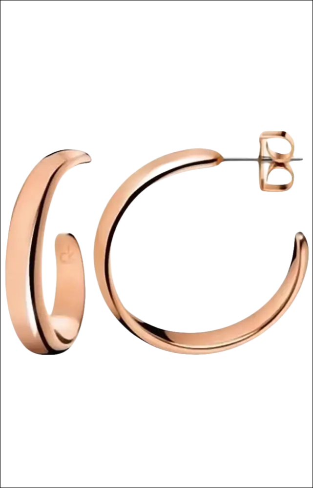 Orecchini Embrace Placcati Oro Rosé con cerchio a tono rosa oro brillante