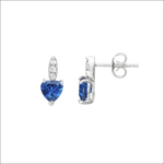 Orecchini Ambrosia AOZ 533 cuore blu zaffiro diamanti argento