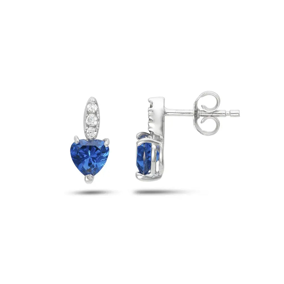 orecchini oro bianco cuore blu AMBROSIA AOZ 533|bonini-gioielli