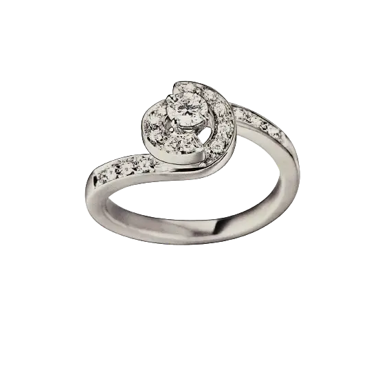 anello-parure-Orecchini oro bianco e diamanti ct 0,28 Salvini Delicatessen