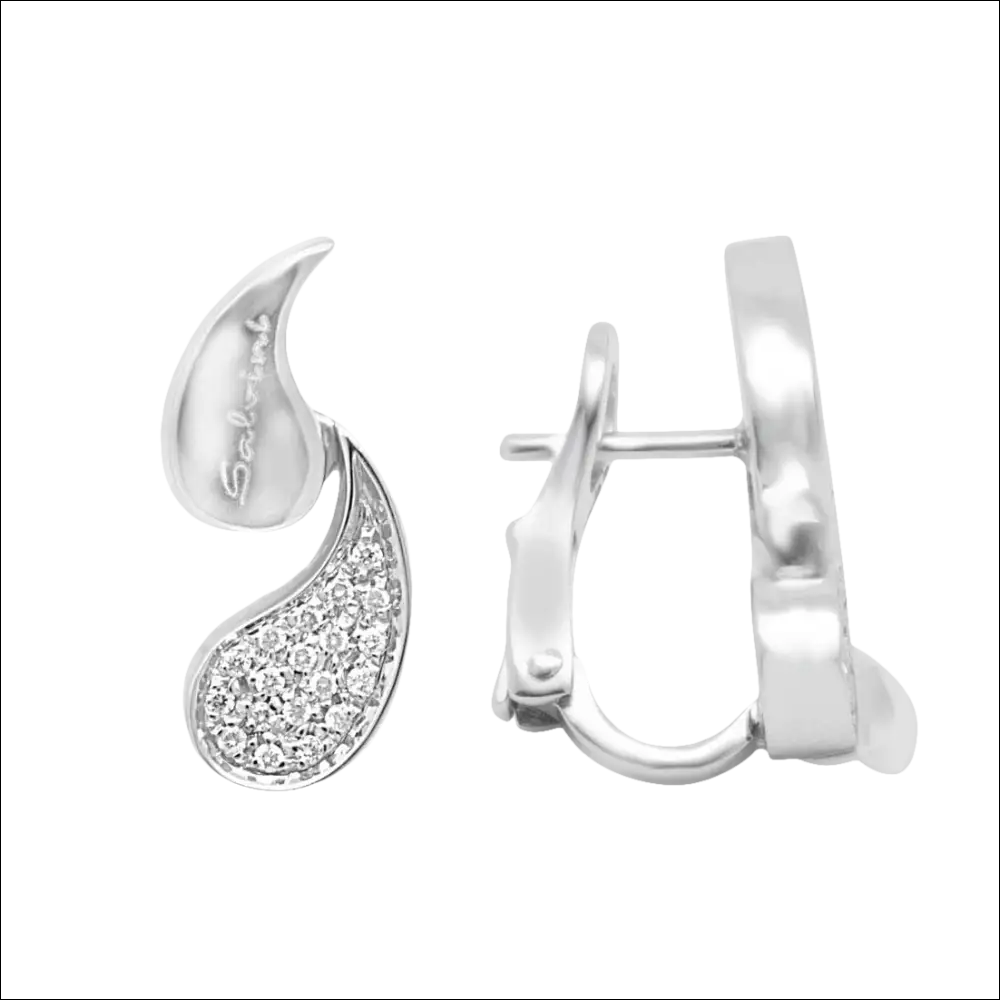 Orecchini Oro e Diamanti Salvini Faville con diamanti pavé e chiusura a leverback